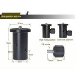 Camera Light Stand Conversion Head With 1 / 4-Inch Mount And Umbrella Holder - Rear View