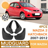 For Mazda 2 Hatchback 2007-2012 4Pcs / Set Car Auto Soft Plastic Splash Flaps Fender Guard