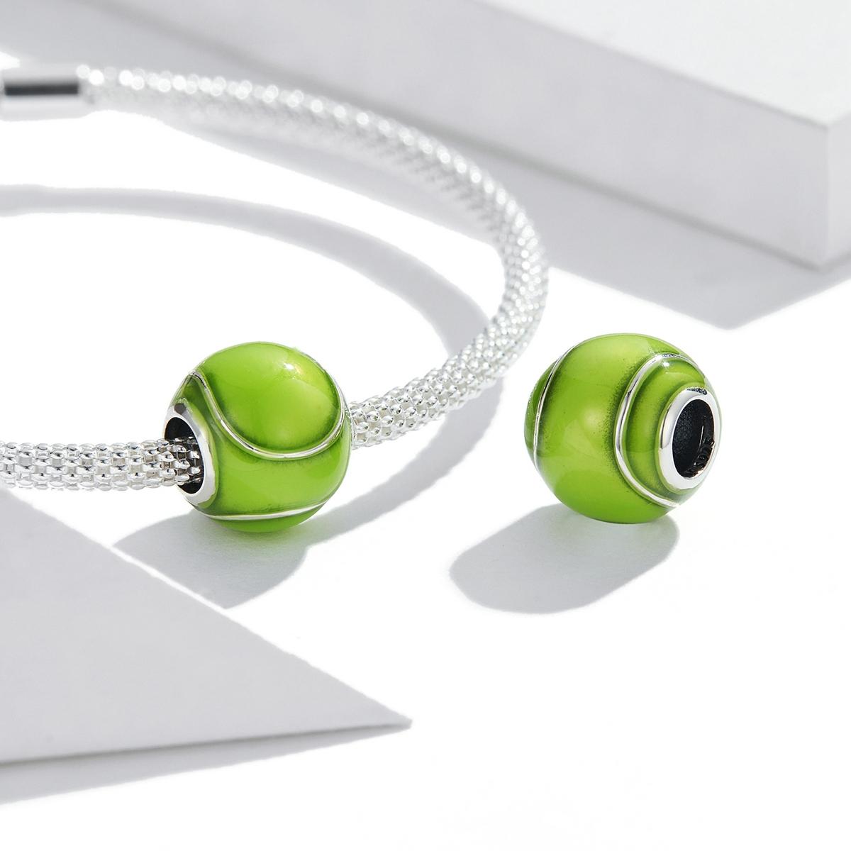 925 Sterling Silver Green Beaded Bracelet / Necklace Set