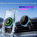 Wireless Car Charger with Rgb Light and Magnetic Air Outlet - Side View