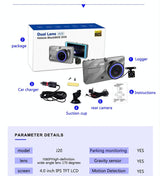Full Hd 1080p Car Dvr with 170 Degree Wide Angle - 4 Inch Screen - Extra Image