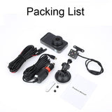 1080P Hd Dual-Lens Driving Recorder With Motion Detection - 3 Inch - Low Angle