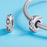 925 Sterling Silver Zircon Beaded Diy Bracelet Beads - Rear View