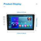 9 Inch Car Android Navigation Screen With Carplay - 2 + 64G Standard + Ahd Camera - Top-Down View