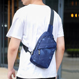 Dynamic Blue Oxford Cloth Chest Bag For Men Multi Functional Messenger Bag For Sports Travel Xqb993 - Front View
