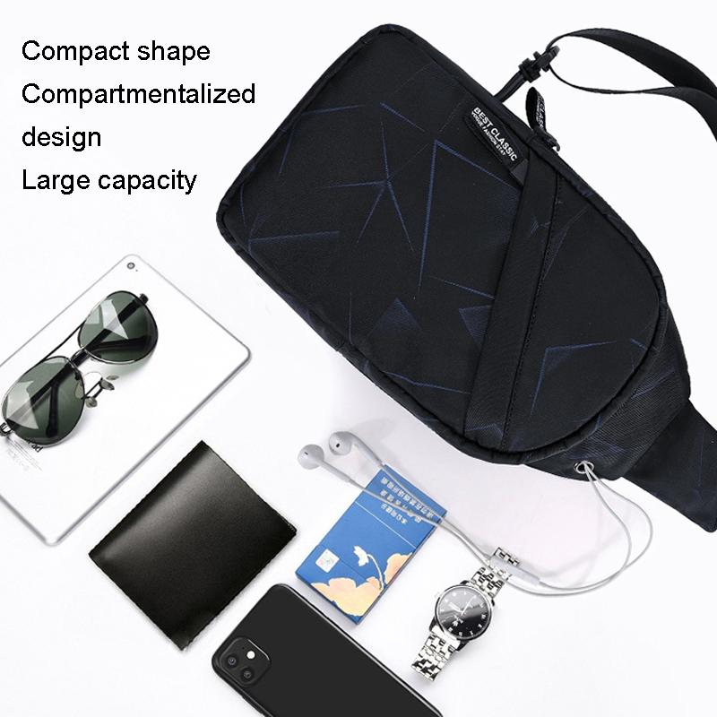Dynamic Blue Oxford Cloth Chest Bag For Men Multi Functional Messenger Bag For Sports Travel Xqb993