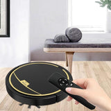 Smart Automatic Sweeping Robot with Mopping Function - Anti-fall - Black - Close-Up Angle