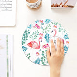 Flamingo Pattern Circular Mouse Pad 22Cm Diameter - Side View