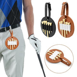 Double-sided Leather Golf Spike Insert Bag - Outdoor Waist Hanging Storage - Single-Sided Brown - Front View