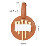 Double-sided Leather Golf Spike Insert Bag - Outdoor Waist Hanging Storage - Single-Sided Brown - Side View