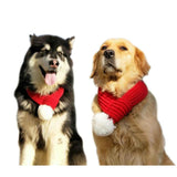 Pet Christmas Wool Scarf Dog Saliva Towel - Size M - Front View