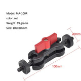 Yj Magic Arm Bracket Mount With 1 / 4 Inch Ball Head - Red - Side View