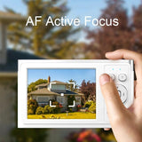 4k 8x Optical Zoom Telescopic Lens Digital Camera with Card Reader & Wiper - White - Close-Up Angle