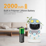2Mp Wifi Camera With Motion Detection Tracking Sound Alarm Cloud Storage Two-Way Audio Night Vision - Close-Up Angle