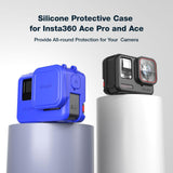 Silicone Case for Insta360 Ace Camera - Protect your Gear - For Insta360 Ace (Blue) - Side View