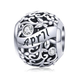 925 Sterling Silver Diy Birthstone Bracelet & Necklace Set April Style - April - Front View