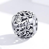 925 Sterling Silver Diy Birthstone Bracelet & Necklace Set April Style - April - Side View