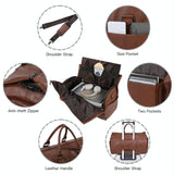 Compact Duffel Bag with Shoe Storage - Dark Brown - 45-Degree Angle
