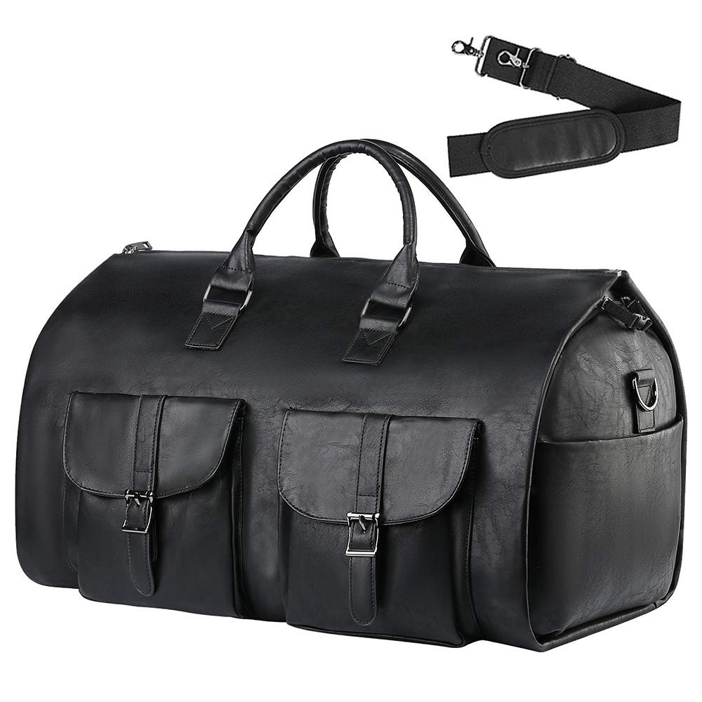 Compact Duffel Bag with Shoe Storage - Dark Brown
