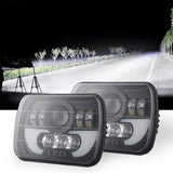 7 Inch 35W 4000Lm 6000K + Amber Car Truck Square Led Headlights Work Lights Spotlight - 45-Degree Angle