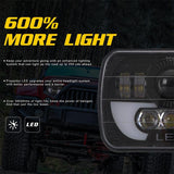 7 Inch 35W 4000Lm 6000K + Amber Car Truck Square Led Headlights Work Lights Spotlight - Extra Image