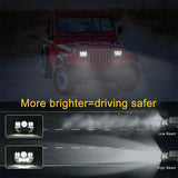 7 Inch 35W 4000Lm 6000K + Amber Car Truck Square Led Headlights Work Lights Spotlight - Extra Image