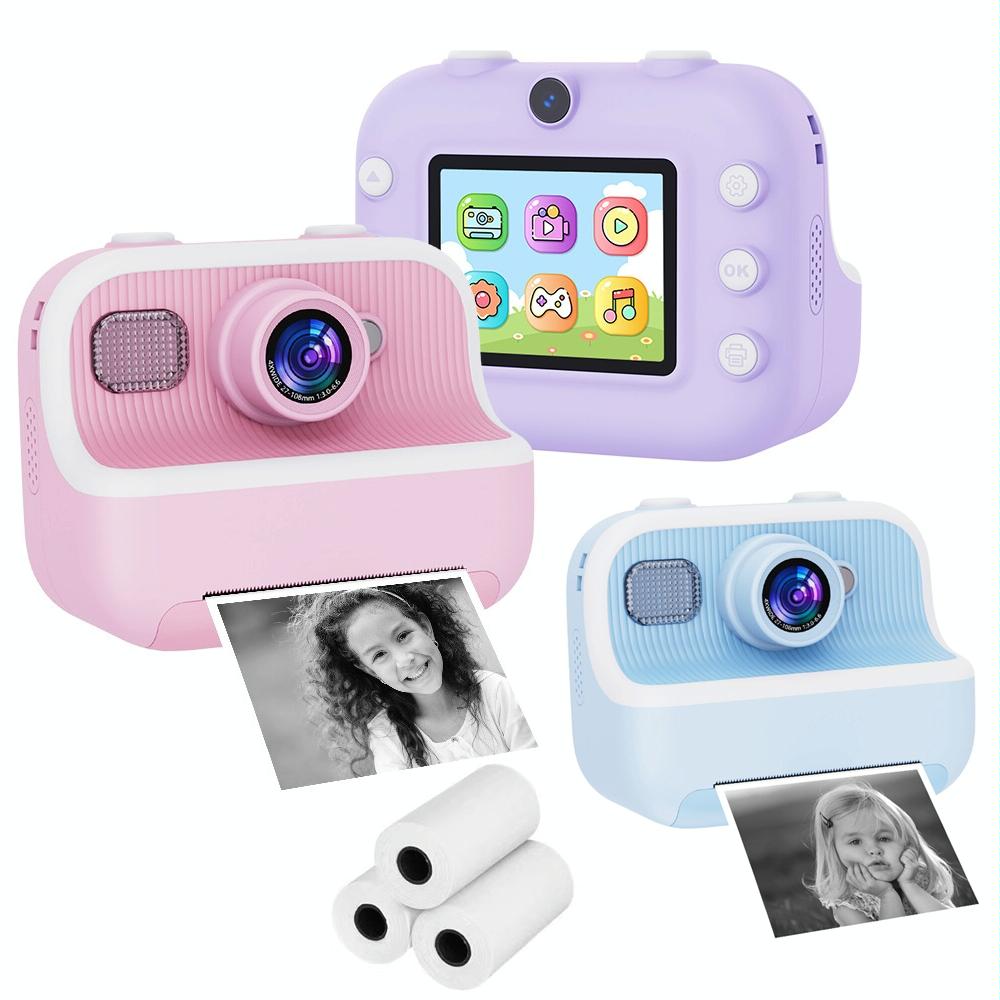 Blue Children'S Thermal Camera With Dual-Camera 1080P Hd 2400W Pixel 2.4-Inch Display - Pink+32Gb