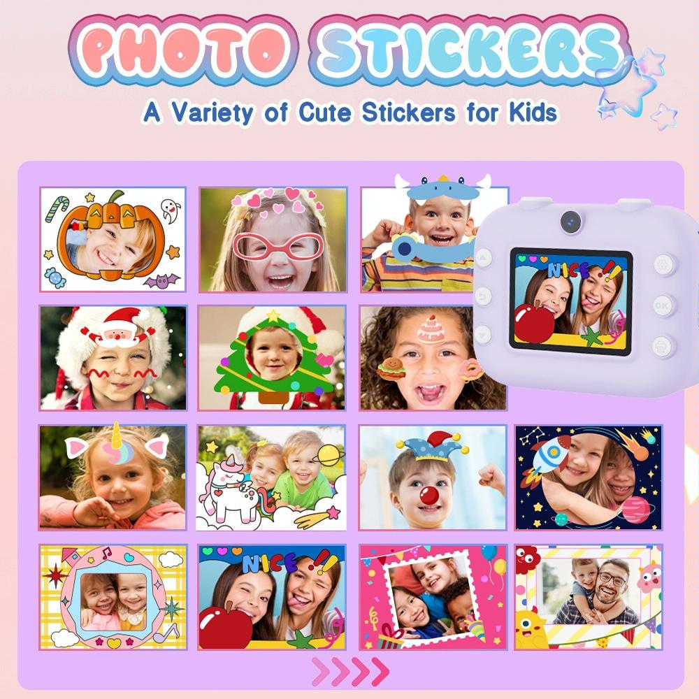 Blue Children'S Thermal Camera With Dual-Camera 1080P Hd 2400W Pixel 2.4-Inch Display - Pink+32Gb