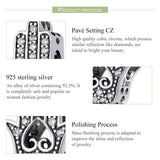 925 Sterling Silver Hand Of Fatima Beads For Diy Bracelets - 45-Degree Angle