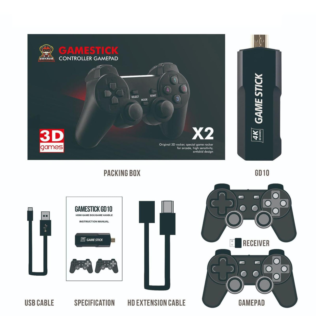 Wireless 4K Tv Game Console With 40K Games 128G Storage