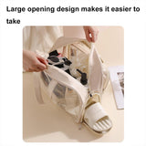 Beige Waterproof Beach Bag For Toiletries Cosmetics L For Swimming Travel - Pink No Shoe Warehouse - Top-Down View