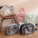 Beige Waterproof Beach Bag For Toiletries Cosmetics L For Swimming Travel - Pink No Shoe Warehouse - Extra Image