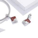 925 Sterling Silver Charming Chocolate Pendant For Bracelets & Necklaces - Rear View