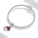 925 Sterling Silver Charming Chocolate Pendant For Bracelets & Necklaces - Close-Up Angle