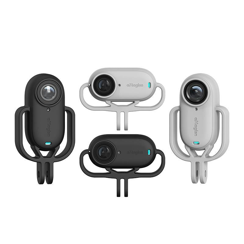 Amagisn Silicone Case for Insta360 Go 3 Camera - Horizontal - Vertical Black