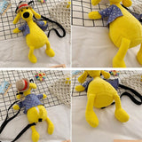 Adorable Cartoon Plush Shoulder Bag Duck White Green - Duck Yellow - Top-Down View