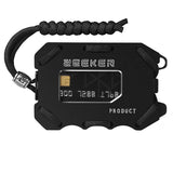 Rfid Metal Card Holder With Bottle Opener Black - Front View