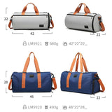 Blue Waterproof Gym Bag with Wet / Dry Separation - 9921 Blue - Top-Down View