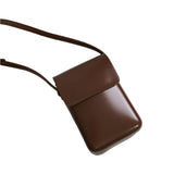 Brown Vertical Crossbody Phone Bag Versatile & Fashionable - Front View