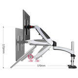 Rotating Desktop Monitor Stand - Lifts and Saves Space - 45-Degree Angle