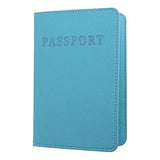 Frosted Pu Multi Card Passport Holder Travel Abroad Sky Blue - Front View