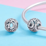 925 Sterling Silver 26 English Letter Beads For Diy Bracelets & Necklaces Style - D - 45-Degree Angle