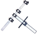 Woodworking Punch Locator for Cabinet Doors - Black Plastic Handle - Front View