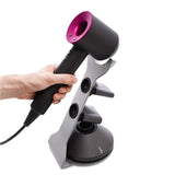 Universal Hair Dryer Stand No Drilling Silver - Front View