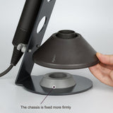 Universal Hair Dryer Stand No Drilling Silver - 45-Degree Angle