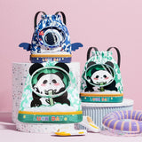 Kids' Cartoon Swim Bag Waterproof Dry / Wet Portable - Small Panda - Top-Down View