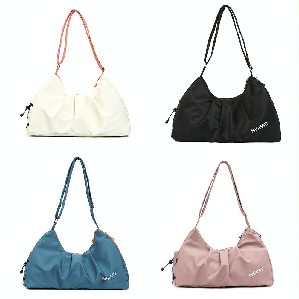 Swim Bag with Shoe Compartment - Beige Dry / Wet Separation - Pink