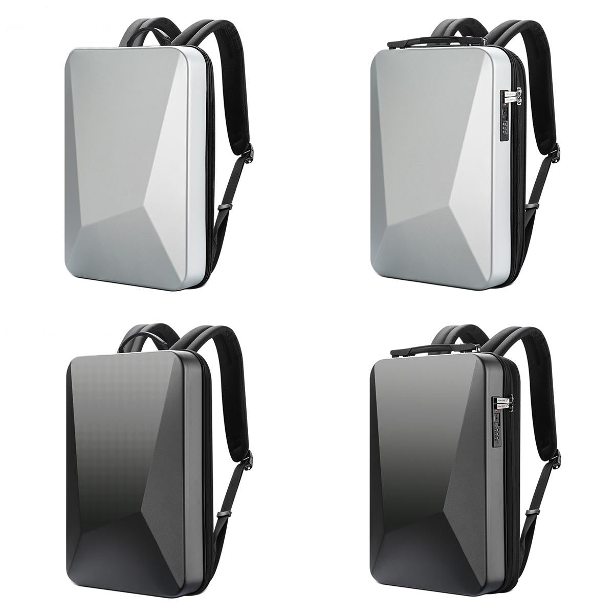 Waterproof Expandable Backpack with Usb Charging - Black Password Protected