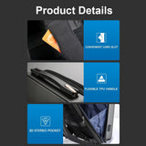 Waterproof Expandable Backpack with Usb Charging - Black Password Protected - Low Angle