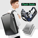 Waterproof Expandable Backpack with Usb Charging - Black Password Protected - Extra Image